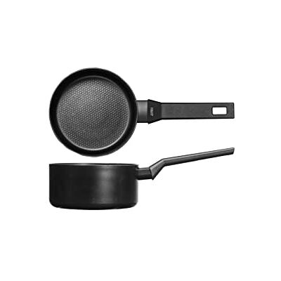 H&H All Blacks Casserole 1 manche en aluminium avec revêtement anti-adhésif Pfluon, 16 cm, revêtement intérieur en nid d'abeille, induction H&H All Blacks Casserole 1 manche en aluminium avec revêtement anti-adhésif Pfluon, 16 cm, revêtement intérieur en nid d'abeille, induction