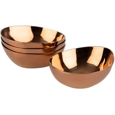 APS PEBBLES 40790 Lot de 4 bols en acier inoxydable avec revêtement PVD 6,5 x 6 cm, hauteur 2,5 cm, aspect cuivre APS PEBBLES 40790 Lot de 4 bols en acier inoxydable avec revêtement PVD 6,5 x 6 cm, hauteur 2,5 cm, aspect cuivre