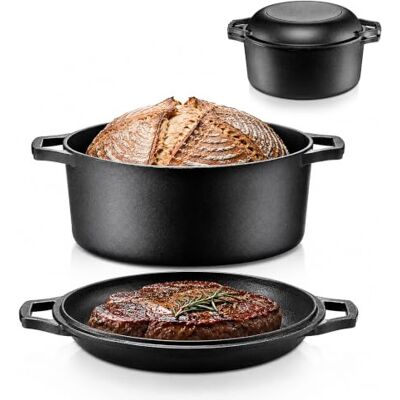 Nutrichef Multi-Cuiseur en Fonte-Cocotte Fonte-Marmite Induction- Casserole Double Pré-Assaisonnée Antiadhésive avec Couvercle et Poignée -Marmite- Ustensiles de Cuisson pour Four- Cuisinière et Gril Nutrichef Multi-Cuiseur en Fonte-Cocotte Fonte-Marmite Induction- Casserole Double Pré-Assaisonnée Antiadhésive avec Couvercle et Poignée -Marmite- Ustensiles de Cuisson pour Four- Cuisinière et Gril