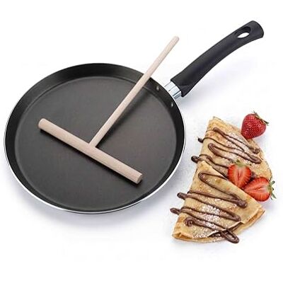 Fackelmann Poêle à crêpe avec cordes Poêle plate pour délicieuses crêpes, crêpes et jambon de palais Poêle à crêpes avec revêtement antiadhésif Ø 25 cm, résistant à la chaleur jusqu'à +260 °C Fackelmann Poêle à crêpe avec cordes Poêle plate pour délicieuses crêpes, crêpes et jambon de palais Poêle à crêpes avec revêtement antiadhésif Ø 25 cm, résistant à la chaleur jusqu'à +260 °C