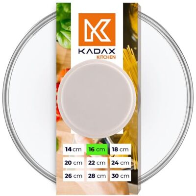 KADAX Couvercle en verre avec poignée en silicone Résistant à la chaleur Diamètre : 14 à 30 cm Couvercle universel Différentes tailles Couvercle léger Rond (16 cm, beige) KADAX Couvercle en verre avec poignée en silicone Résistant à la chaleur Diamètre : 14 à 30 cm Couvercle universel Différentes tailles Couvercle léger Rond (16 cm, beige)
