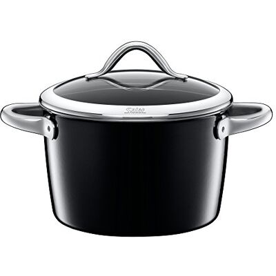 Silit Vitaliano Nero Grande marmite 22 cm avec couvercle en verre Compatible induction 4,7 l Céramique fonctionnelle Silargan Noir Silit Vitaliano Nero Grande marmite 22 cm avec couvercle en verre Compatible induction 4,7 l Céramique fonctionnelle Silargan Noir