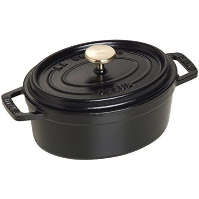 STAUB Cocotte en Fonte, Ovale, Ø 15 cm, 0,6 L, Noir Mat STAUB Cocotte en Fonte, Ovale, Ø 15 cm, 0,6 L, Noir Mat