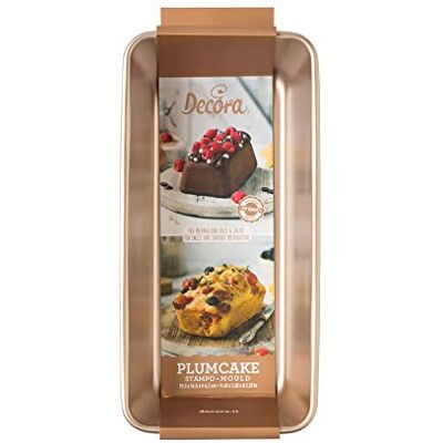 Decora 0070107 MOULE PLUMCAKE ANTI-ADHESIF 29,5 X 14,8 X 6,5 H CM GOLD LINE Decora 0070107 MOULE PLUMCAKE ANTI-ADHESIF 29,5 X 14,8 X 6,5 H CM GOLD LINE