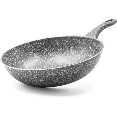 Zanetti Pierre Rare, Poêle à Wok en aluminium effet pierre, poignée Soft Touch, diamètre 28 cm, fabriqué en Italie Zanetti Pierre Rare, Poêle à Wok en aluminium effet pierre, poignée Soft Touch, diamètre 28 cm, fabriqué en Italie