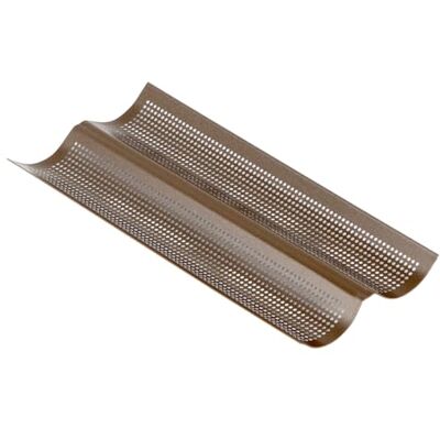 Gobel Plaque à 2 baguettes perforée Acier Revêtement antiadhérent 38 x 16 x 2,2 cm Gobel Plaque à 2 baguettes perforée Acier Revêtement antiadhérent 38 x 16 x 2,2 cm