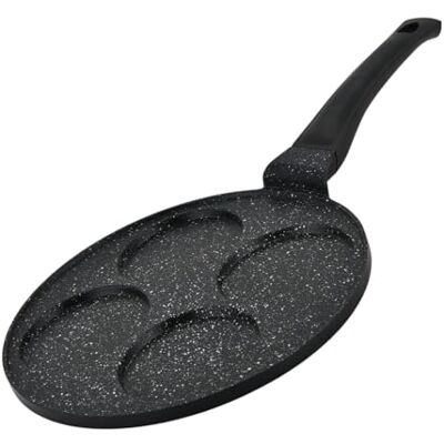 Poêle à crêpes Herzberg - Sans Téflon, 4 emplacements, 26cm Poêle à crêpes Herzberg - Sans Téflon, 4 emplacements, 26cm