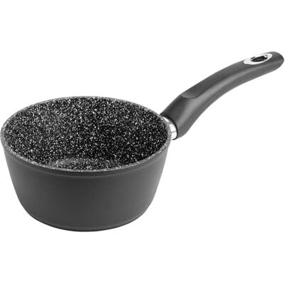 Sitram 711705 Casserole Gamme Granité Ø16 cm en aluminium forgé noir Revêtement intérieur effet pierre anti-adhérent sans PFOA tous feux dont induction Sitram 711705 Casserole Gamme Granité Ø16 cm en aluminium forgé noir Revêtement intérieur effet pierre anti-adhérent sans PFOA tous feux dont induction