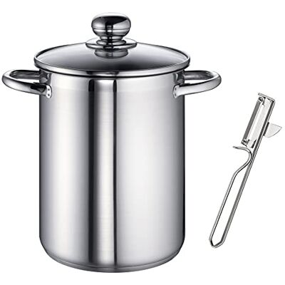 Rohe Germany 262431-02 Kim Casserole à asperges avec éplucheur à asperges, en acier inoxydable, compatible avec plaques à induction, 4,5 l Rohe Germany 262431-02 Kim Casserole à asperges avec éplucheur à asperges, en acier inoxydable, compatible avec plaques à induction, 4,5 l