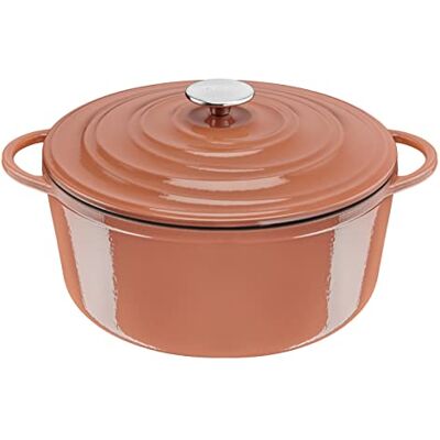 Tefal Lov Cocotte Ronde en Fonte d'Acier Terracotta 29 cm Tefal Lov Cocotte Ronde en Fonte d'Acier Terracotta 29 cm