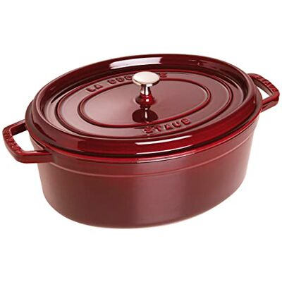 STAUB Cocotte en Fonte, Ovale, Ø 33 cm, 6,7 L, Grenadine STAUB Cocotte en Fonte, Ovale, Ø 33 cm, 6,7 L, Grenadine