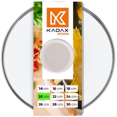 KADAX Couvercle en verre avec poignée en silicone Résistant à la chaleur Diamètre : 14 à 30 cm Couvercle universel Différentes tailles Couvercle léger Rond (20 cm, beige) KADAX Couvercle en verre avec poignée en silicone Résistant à la chaleur Diamètre : 14 à 30 cm Couvercle universel Différentes tailles Couvercle léger Rond (20 cm, beige)