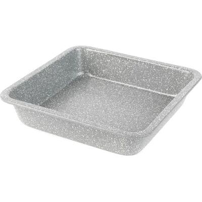 Salter BW02780G Marblestone Square Cake Tin – 23cm Non-Stick Cake Baking Pan, Lightweight Carbon Steel, Easy Wipe Clean, High Side Roasting Tray, Oven Safe to 220°C, PFOA Free, Deep Brownie Tin Salter BW02780G Marblestone Square Cake Tin – 23cm Non-Stick Cake Baking Pan, Lightweight Carbon Steel, Easy Wipe Clean, High Side Roasting Tray, Oven Safe to 220°C, PFOA Free, Deep Brownie Tin