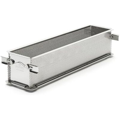 DE BUYER Moule rectangulaire GEOFORME dépliable à charnières en inox perforé 24 x 5 x 6 cm -, Gris DE BUYER Moule rectangulaire GEOFORME dépliable à charnières en inox perforé 24 x 5 x 6 cm -, Gris