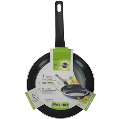 GreenPan Essence Poêle à Frire 26 cm, Céramique Antiadhésive Thermolon™ Renforcée aux Diamants, Sans PFAS, Induction, Lave-vaisselle, Four jusqu'à 160°C, Noir GreenPan Essence Poêle à Frire 26 cm, Céramique Antiadhésive Thermolon™ Renforcée aux Diamants, Sans PFAS, Induction, Lave-vaisselle, Four jusqu'à 160°C, Noir