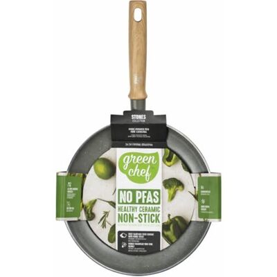 GreenChef Stone poêle à frire 24 cm, revêtement antiadhésif céramique sans PFAS, compatible induction, compatible lave-vaisselle, tous feux, poignée in Holzoptik, gris GreenChef Stone poêle à frire 24 cm, revêtement antiadhésif céramique sans PFAS, compatible induction, compatible lave-vaisselle, tous feux, poignée in Holzoptik, gris