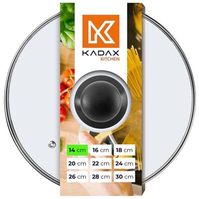 KADAX Couvercle en Verre avec poignée en Plastique, Trou vapeur, résistant à la Chaleur, pour Casserole, Poêle, Couvercle Universel de différentes Tailles, transparent (14cm) KADAX Couvercle en Verre avec poignée en Plastique, Trou vapeur, résistant à la Chaleur, pour Casserole, Poêle, Couvercle Universel de différentes Tailles, transparent (14cm)