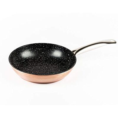 VIER 911-22 Poêle en aluminium forgé, couleur cuivre, diamètre 22 cm, Full Induction, anti-adhésif type pierre, sans PFOA VIER 911-22 Poêle en aluminium forgé, couleur cuivre, diamètre 22 cm, Full Induction, anti-adhésif type pierre, sans PFOA