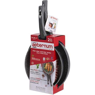 Aeternum , Madame Petravera 3.0, BIS Poêles Antiadhésives, Idéal pour Induction, Diamètre 24-28 cm, Full Induction, Gris Aeternum , Madame Petravera 3.0, BIS Poêles Antiadhésives, Idéal pour Induction, Diamètre 24-28 cm, Full Induction, Gris