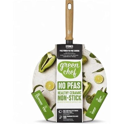 GreenChef Stone sauteuse avec couvercle en verre 24 cm, 3, 1 L, revêtement antiadhésif céramique sans PFAS, compatible induction, compatible lave-vaisselle, tous feux, poignée in Holzoptik GreenChef Stone sauteuse avec couvercle en verre 24 cm, 3, 1 L, revêtement antiadhésif céramique sans PFAS, compatible induction, compatible lave-vaisselle, tous feux, poignée in Holzoptik