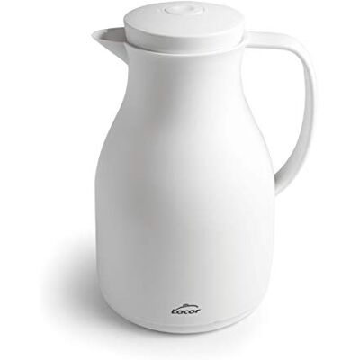 LACOR 62579 62579-Pot isotherme sans BPA avec double paroi et couche de verre à l'intérieur, blanc mat, 1'50 L, 1,5 litre, polypropylène LACOR 62579 62579-Pot isotherme sans BPA avec double paroi et couche de verre à l'intérieur, blanc mat, 1'50 L, 1,5 litre, polypropylène