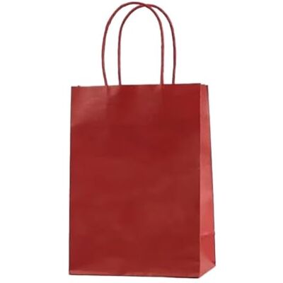 LUYSGBXR Lot de 10/30 sacs en papier kraft pour fêtes, anniversaires, mariages, courses, bonbons (bordeaux, 30 pièces_15 x 8 x 21 cm) LUYSGBXR Lot de 10/30 sacs en papier kraft pour fêtes, anniversaires, mariages, courses, bonbons (bordeaux, 30 pièces_15 x 8 x 21 cm)
