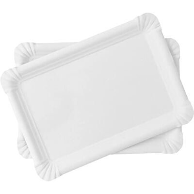 Miamex Lot de 20 Plateaux en Carton Blanc Plateaux de Présentation pour Pâtisseries/Amuse-bouches/Buffets (23 x 16 cm) Miamex Lot de 20 Plateaux en Carton Blanc Plateaux de Présentation pour Pâtisseries/Amuse-bouches/Buffets (23 x 16 cm)