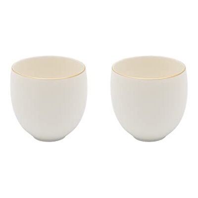 Ensemble de 2 Tasses 'Canterbury' Blanc et Or - 12 pièces Ensemble de 2 Tasses 'Canterbury' Blanc et Or - 12 pièces