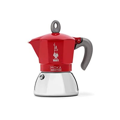 Bialetti Moka Induction, Cafetière Moka, Convient à Tous Les Types de Plaques de Cuisson, 4 Tasses d'Espresso (150 Ml), Rouge Bialetti Moka Induction, Cafetière Moka, Convient à Tous Les Types de Plaques de Cuisson, 4 Tasses d'Espresso (150 Ml), Rouge