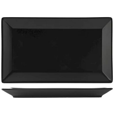 Altri Brand Assiette Rectangulaire en Céramique Noire 25x15cm - Assiette Altri Brand Assiette Rectangulaire en Céramique Noire 25x15cm - Assiette