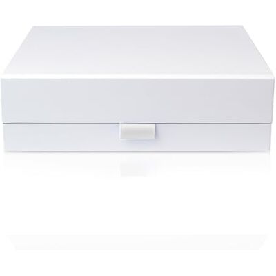 Thepaperbagstore Boîte cadeau magnétique blanche 34 x 22 x 7 cm Boîte pliable en carton avec fermeture magnétique et ruban pour cadeaux, mariages, anniversaires et événements Thepaperbagstore Boîte cadeau magnétique blanche 34 x 22 x 7 cm Boîte pliable en carton avec fermeture magnétique et ruban pour cadeaux, mariages, anniversaires et événements