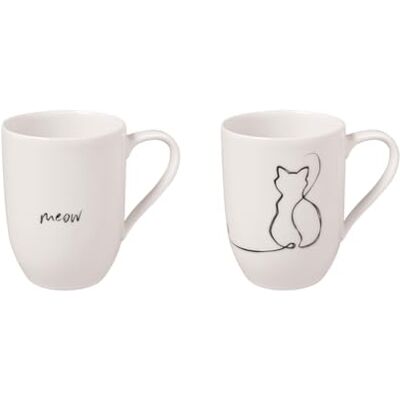 Villeroy & Boch Verre avec Anse - Chat Set - Ensemble de 2 Tasses - Résistant au lave-vaisselle et Micro-ondes - Porcelaine de Qualité Villeroy & Boch Verre avec Anse - Chat Set - Ensemble de 2 Tasses - Résistant au lave-vaisselle et Micro-ondes - Porcelaine de Qualité