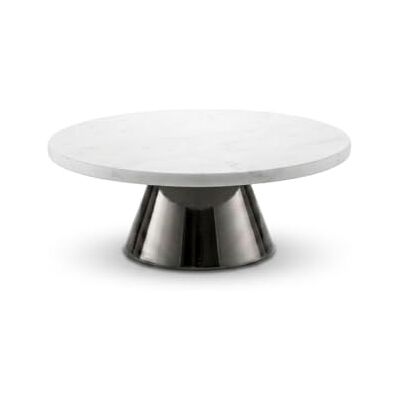 ECHTWERK Assiette à gâteau élégante en marbre avec support pour pâtisserie pour servir des aliments, des fruits, du fromage et des desserts, pour fête ou mariage, édition noire, Ø 30 cm ECHTWERK Assiette à gâteau élégante en marbre avec support pour pâtisserie pour servir des aliments, des fruits, du fromage et des desserts, pour fête ou mariage, édition noire, Ø 30 cm