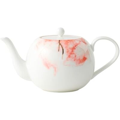 London Boutique Grande théière blanche de 1,2 l avec bord doré, filtre intégré pour thé en vrac, théière légère en porcelaine fine London Boutique Grande théière blanche de 1,2 l avec bord doré, filtre intégré pour thé en vrac, théière légère en porcelaine fine