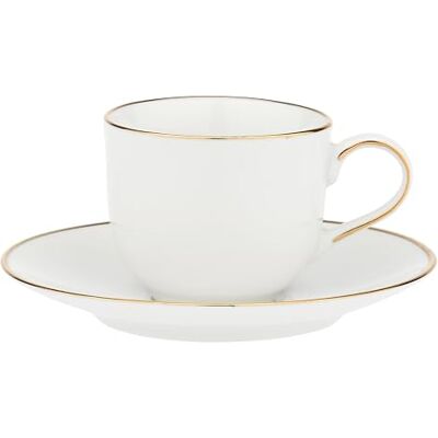 LA PORCELLANA BIANCA Tasse à café avec soucoupe en porcelaine, capacité 90 ml, collection Majesté LA PORCELLANA BIANCA Tasse à café avec soucoupe en porcelaine, capacité 90 ml, collection Majesté