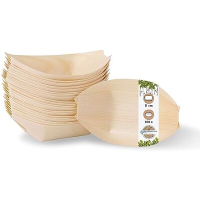 GREENBOX Lot de 100 bols en bois de pin I Vaisselle jetable bio durable et compostable I Bol à collation pour amuse-bouches, saucisses au curry, frites, sushis, bols de service, plats froids et chauds GREENBOX Lot de 100 bols en bois de pin I Vaisselle jetable bio durable et compostable I Bol à collation pour amuse-bouches, saucisses au curry, frites, sushis, bols de service, plats froids et chauds
