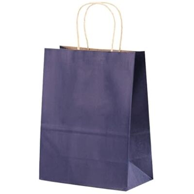 YZDKR Lot de 25/50 sacs cadeaux en papier kraft marron avec poignée pour petits articles pour anniversaire, bonbons (bleu foncé, 50 pièces_15 x 8 x 21 cm) YZDKR Lot de 25/50 sacs cadeaux en papier kraft marron avec poignée pour petits articles pour anniversaire, bonbons (bleu foncé, 50 pièces_15 x 8 x 21 cm)
