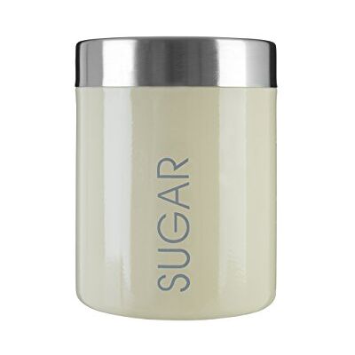 Premier Housewares 0508683 Boîte à Sucre en Émail Crème et Couvercles en Acier Inoxydable Satiné Premier Housewares 0508683 Boîte à Sucre en Émail Crème et Couvercles en Acier Inoxydable Satiné