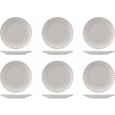 H&H Lot de 6 assiettes à fruits lotus gris cm21 H&H Lot de 6 assiettes à fruits lotus gris cm21