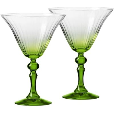 Krosno Verres à Martini avec pied vert clair Lot de 2, 170 ml Collection Bubble Celebration Moments Cristal sans plomb Idée cadeau idéale Krosno Verres à Martini avec pied vert clair Lot de 2, 170 ml Collection Bubble Celebration Moments Cristal sans plomb Idée cadeau idéale