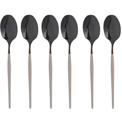 KASANOVA LOT DE 6 CUILLÈRES DE LUXE TAUPE ET NOIR KASANOVA LOT DE 6 CUILLÈRES DE LUXE TAUPE ET NOIR