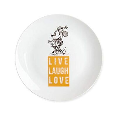 Egan Assiette à dessert Minnie Live Laugh Love orange, multicolore, taille S Egan Assiette à dessert Minnie Live Laugh Love orange, multicolore, taille S