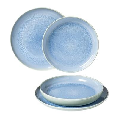 like. by Villeroy & Boch Crafted Blueberry, Service de table en faïence 4 pièces, Porcelaine Premium, Bleu, Convient au lave-vaisselle like. by Villeroy & Boch Crafted Blueberry, Service de table en faïence 4 pièces, Porcelaine Premium, Bleu, Convient au lave-vaisselle