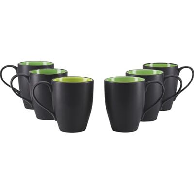 Creatable , 24926 Série Hot Green Service de table 6 pièces pour 6 personnes, tasse à café en grès, passe au lave-vaisselle et au micro-ondes, production de qualité Creatable , 24926 Série Hot Green Service de table 6 pièces pour 6 personnes, tasse à café en grès, passe au lave-vaisselle et au micro-ondes, production de qualité