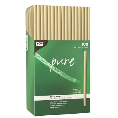PAPSTAR Paille en roseau naturel - 20cm - Écologique PAPSTAR Paille en roseau naturel - 20cm - Écologique