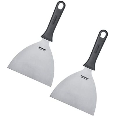 Westmark Master Line 133122E3 Lot de 2 spatules professionnelles pour barbecue, droites, rigides, fermées, dimensions de la lame : 15 x 13 cm, longueur : 26 cm, en acier inoxydable/plastique, Westmark Master Line 133122E3 Lot de 2 spatules professionnelles pour barbecue, droites, rigides, fermées, dimensions de la lame : 15 x 13 cm, longueur : 26 cm, en acier inoxydable/plastique,