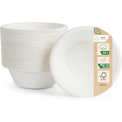Love Nature Biodégradable Saladier 350 ml 50 Pièces Écologique Bols Jetables Vaisselle Jetable Canne à Sucre Bol à Soupe en Forme de Canne à Sucre Love Nature Biodégradable Saladier 350 ml 50 Pièces Écologique Bols Jetables Vaisselle Jetable Canne à Sucre Bol à Soupe en Forme de Canne à Sucre