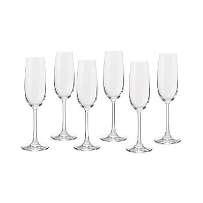 ECHTWERK Lot de 6 flûtes à champagne, 210 ml Flûtes à champagne, coupes robustes en cristal à pied allongé, ouverture étroite et large pied, design intemporel, 22,9 x 7 cm ECHTWERK Lot de 6 flûtes à champagne, 210 ml Flûtes à champagne, coupes robustes en cristal à pied allongé, ouverture étroite et large pied, design intemporel, 22,9 x 7 cm