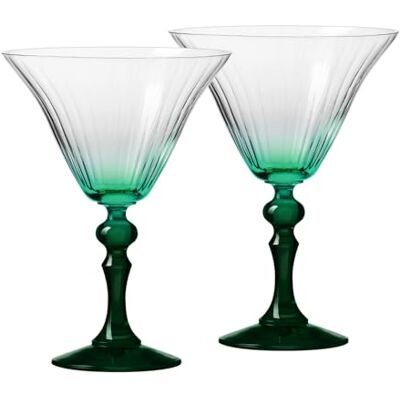 Krosno Verres à Martini avec pied vert Lot de 2, 170 ml Collection Bubble Celebration Moments Cristal sans plomb Idée cadeau idéale Krosno Verres à Martini avec pied vert Lot de 2, 170 ml Collection Bubble Celebration Moments Cristal sans plomb Idée cadeau idéale
