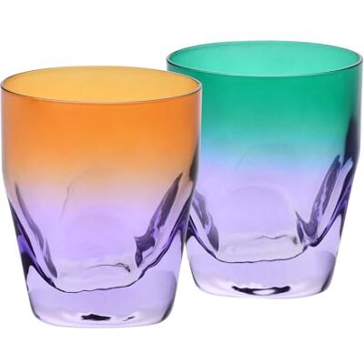 Krosno – Verres à Whisky 260 ml, Lot de 2 – Collection Aurora – Peints à la main – Cristal sans plomb – Pour Bourbon, Rhum et Cocktails – Cadeau – Orange et Violet Krosno – Verres à Whisky 260 ml, Lot de 2 – Collection Aurora – Peints à la main – Cristal sans plomb – Pour Bourbon, Rhum et Cocktails – Cadeau – Orange et Violet